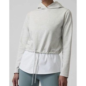 Athleta Light Gray Hoodie with White Hem